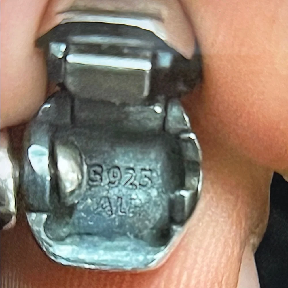 Pandora Blue Leather Bracelet with Silver Charm - Picture 3 of 13